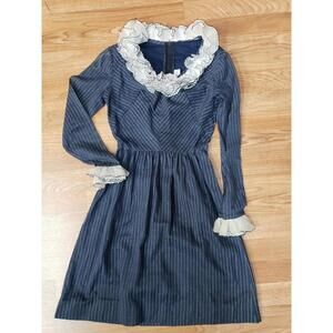 VINTAGE GAY GIBSON NAVY GERMAN MAIDEN 50's VICTORIAN STYLE SIZE XXS #C